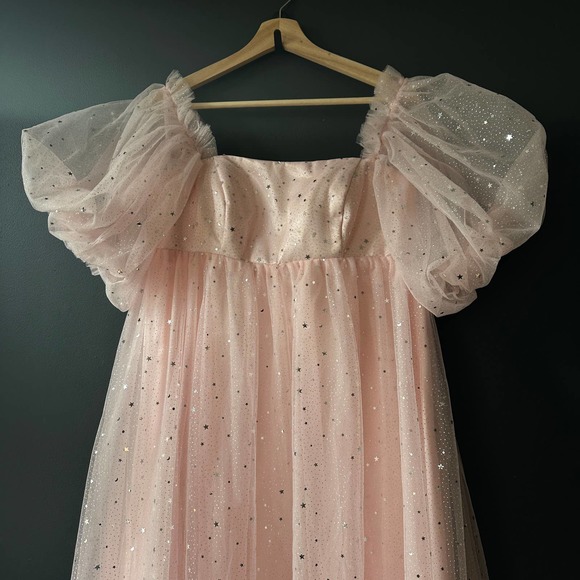 Fanciful Doll The Cosmic Moonchild Midi Dress Pink Size Small - Picture 3 of 13